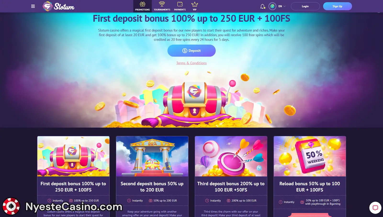 Slotum Casino - bonuser og kampanjer