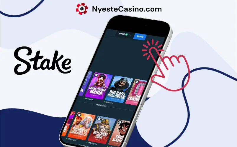 Wallet Touch hos Stake Casino på en mobiltelefon.