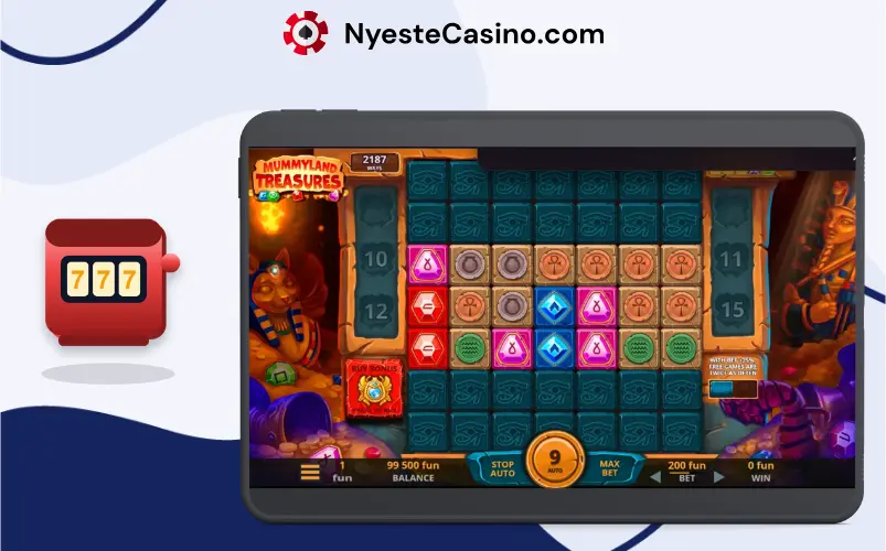 Demospilltesting hos iWild Casino på et nettbrett