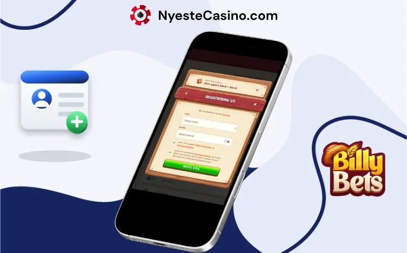 Registrering hos BillyBets Casino.