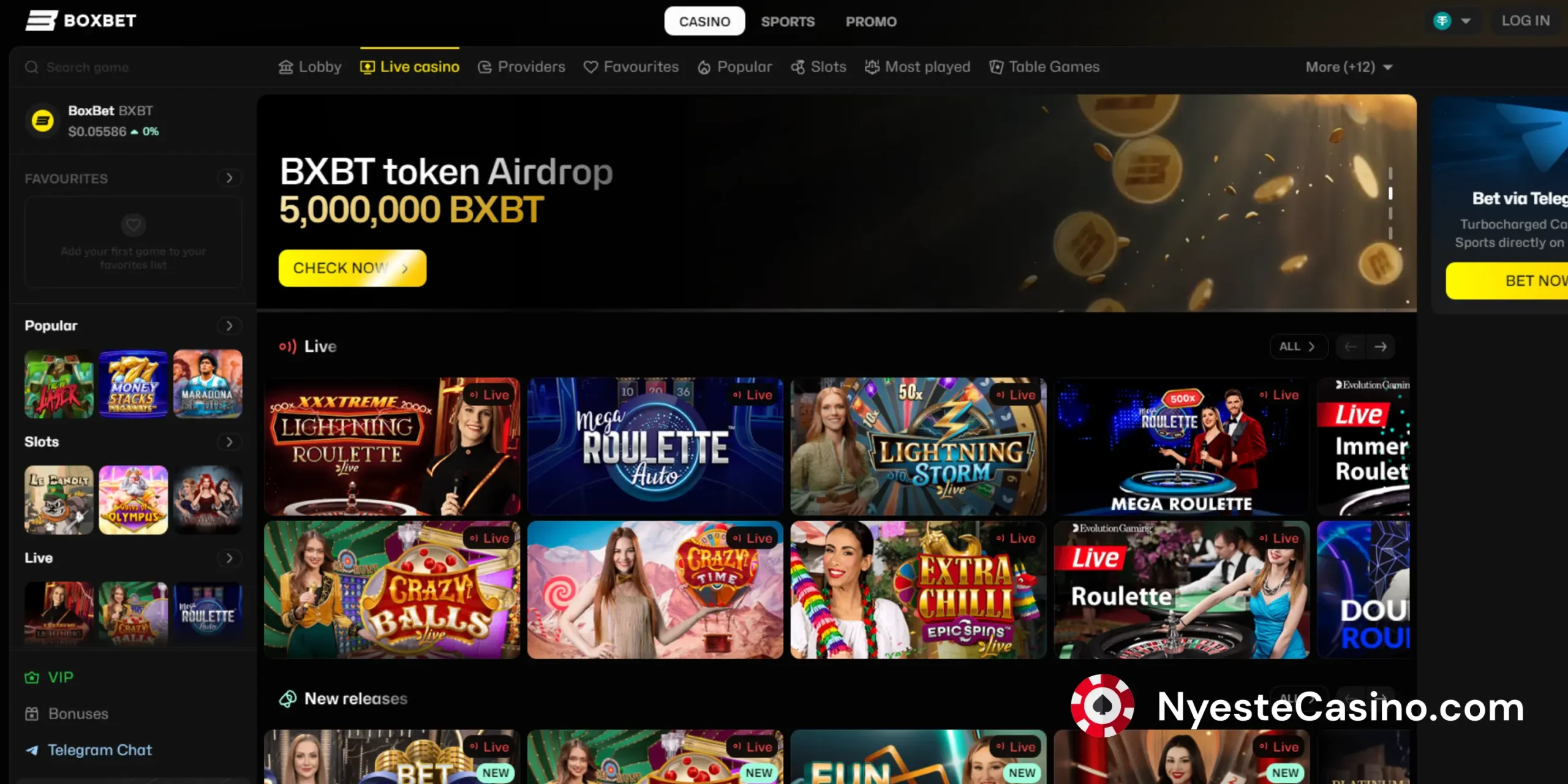 Boxbet Live Casino