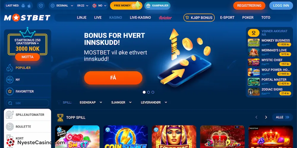 Anmeldelse av Mostbet Casino
