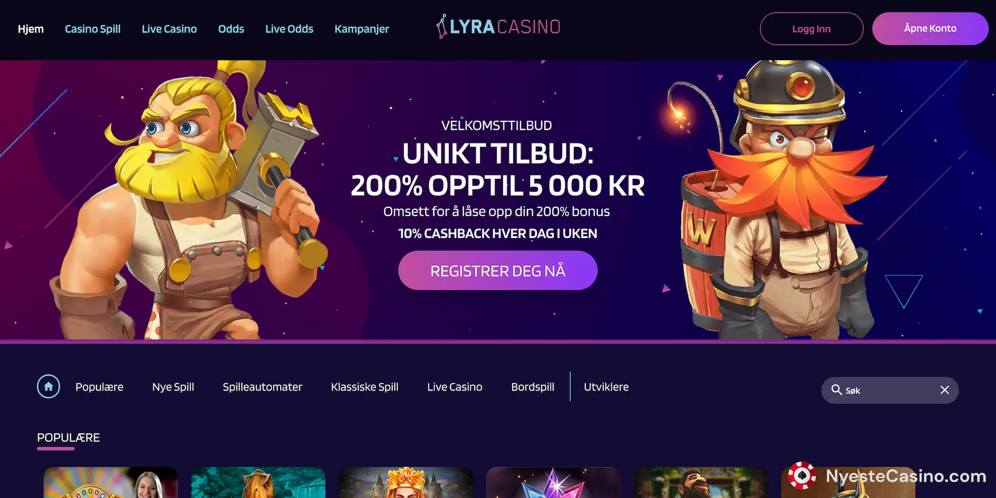 Anmeldelse av Lyra Casino