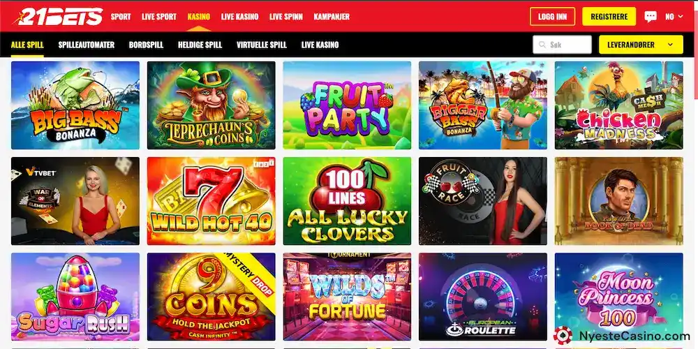21bets casino spill og utviklere