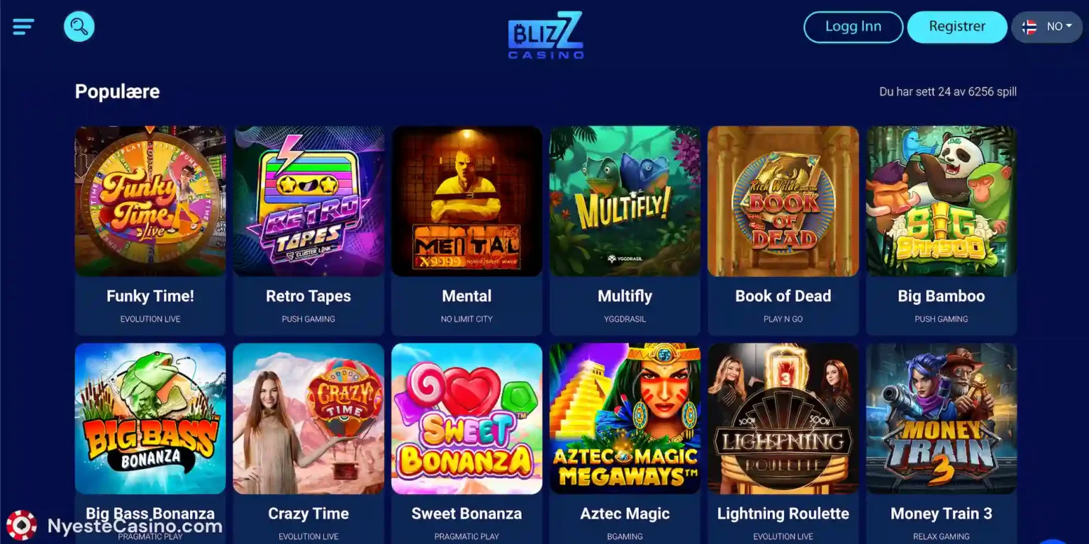 Blizz casino spill og leverandører