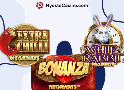 Bonanza, Extra Chilli og White Rabbit Megaways-logoer