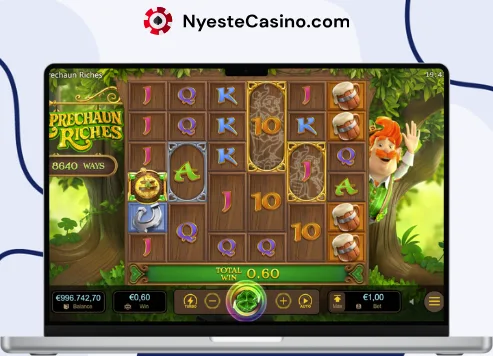 Leprechaun Riches-spill på laptop