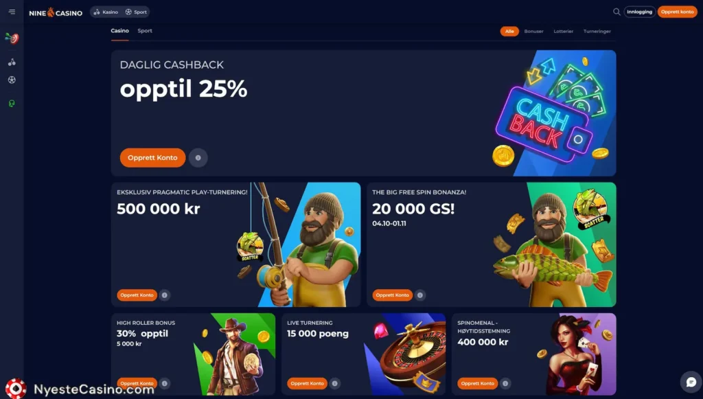 Nine Casino - bonuser og kampanjer