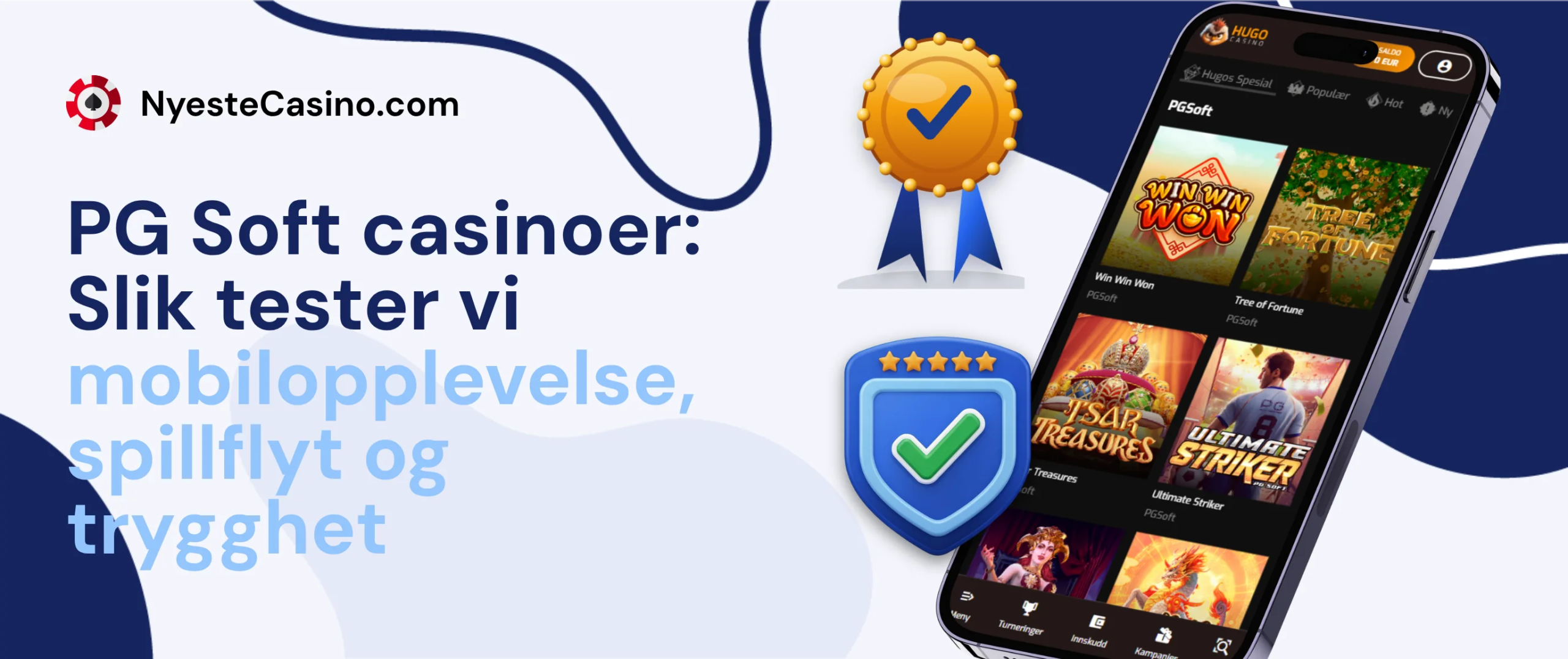 PG Soft casinoer: Slik tester vi mobilopplevelse, spillflyt og trygghet