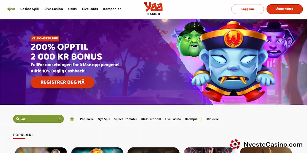 Anmeldelse av YaaCasino