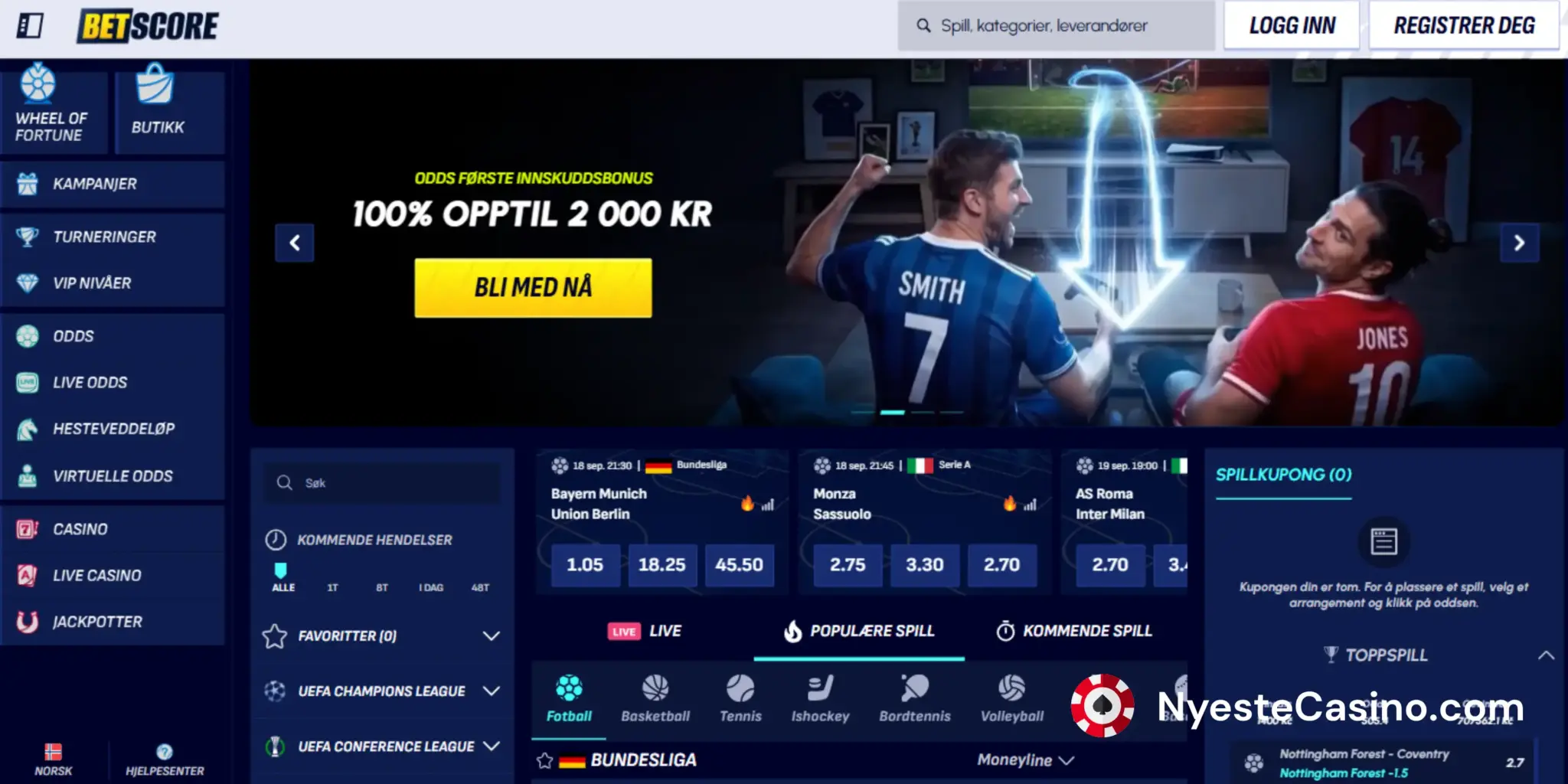Et banner for sportsbetting hos BetScore.