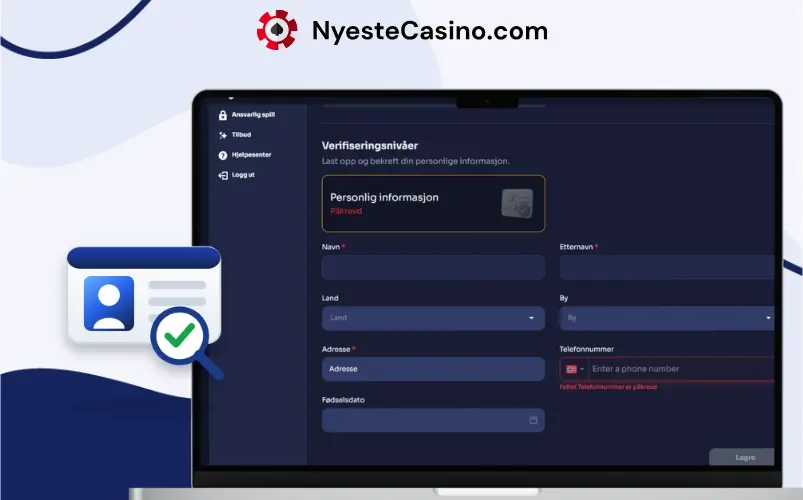 Verifisering hos Reybet Casino.