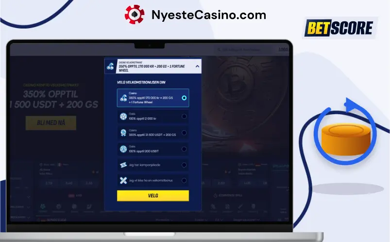 Velkomstbonusmuligheter hos BetScore.