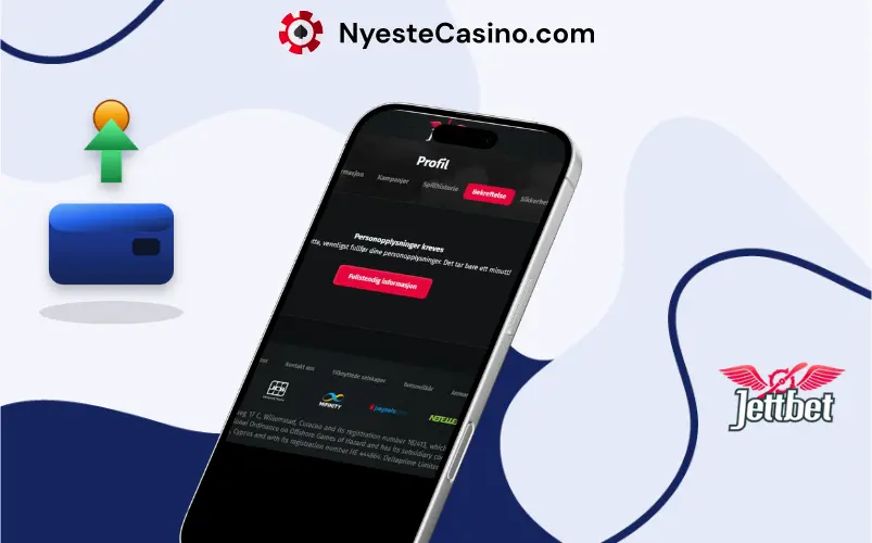 Verifisering og uttak på Jettbet Casino.