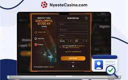 Registreringsskjema for nettcasino med felt for opprettelse av konto.