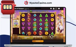 Grensesnittet til spilleautomaten Gates of Olympus åpent for demospill.