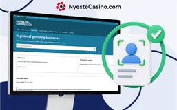UK Gambling Commission-register med verifisert spillerprofil på skjerm
