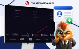 KGC-lisens og casinoinformasjon med verifiseringssymboler og maskot