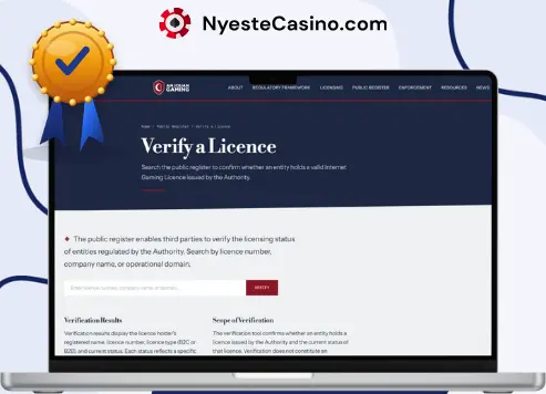 Verifisering av casinolisens og kontroll av rettferdig spill.
