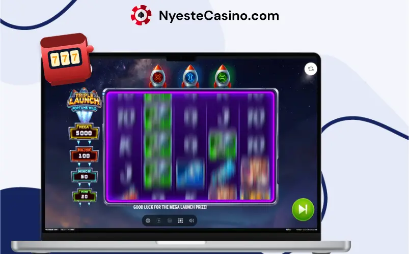 Snurre hjulene på Triple Launch Fortune Wild på en bærbar PC.
