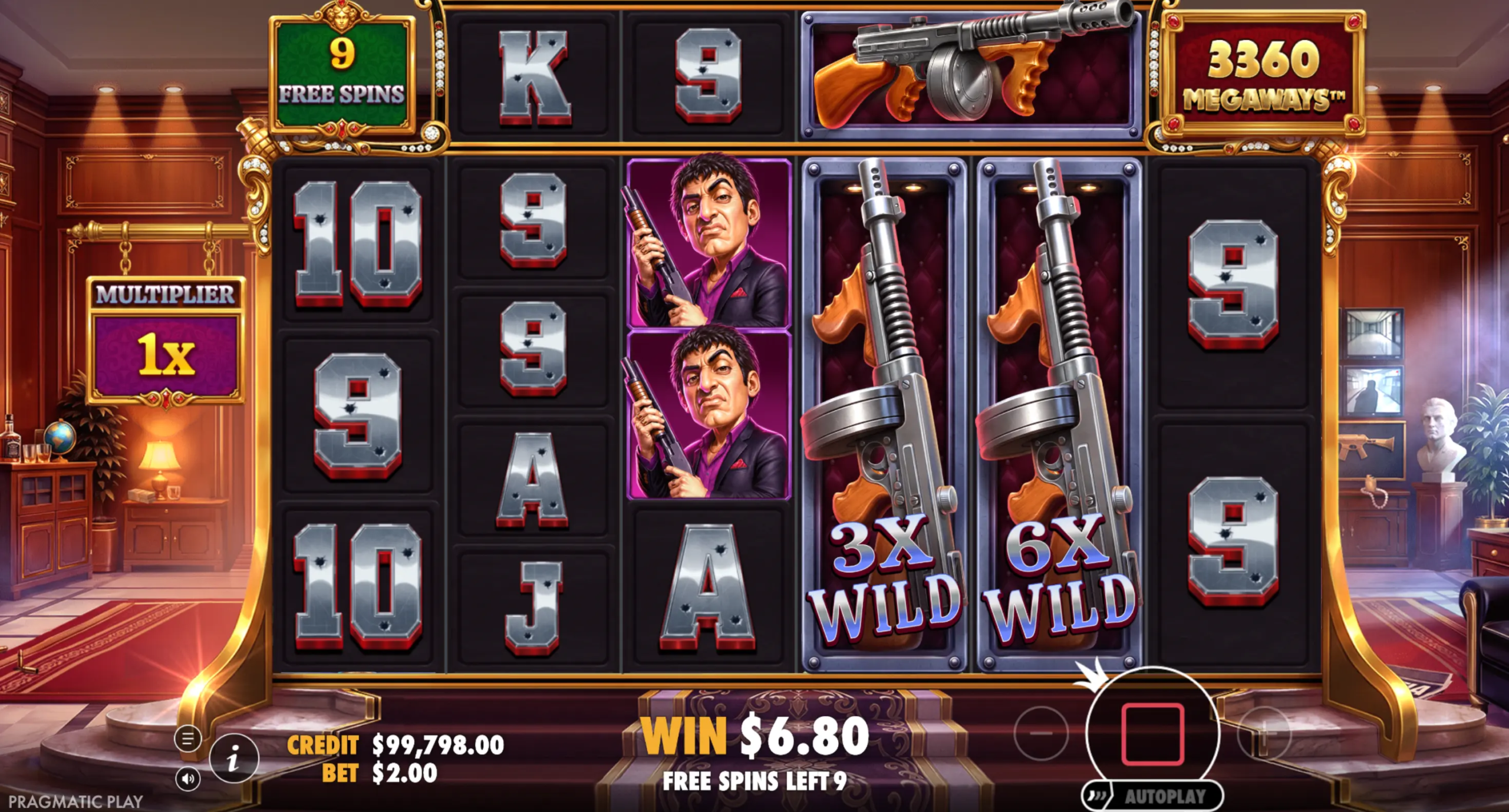 Mini Mafia Megaways med 9 gratisspinn og 3x og 6x wild-multiplikatorer