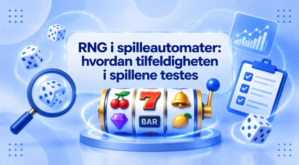 Et spilleautomat-hjul med terninger, prøver og et forstørrelsesglass.