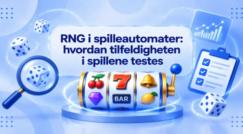 Et spilleautomat-hjul med terninger, prøver og et forstørrelsesglass.