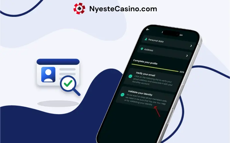 AstroPay-verifisering på en telefon.