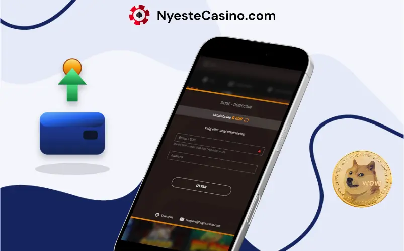 Be om uttak hos et casino.