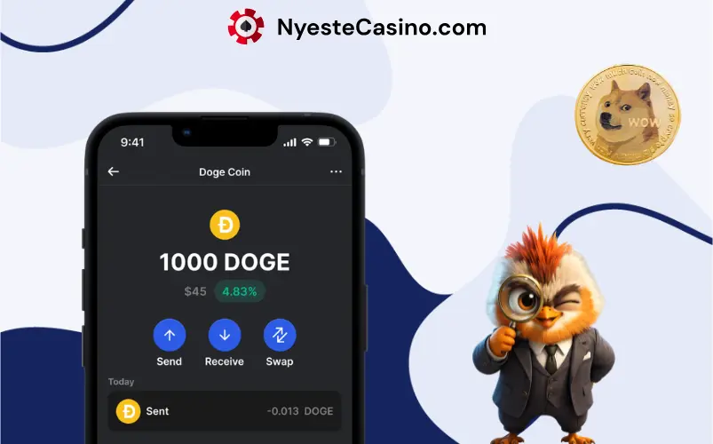 Dogecoin-konto på en telefon.