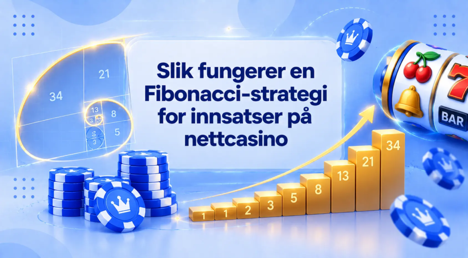 Fibonacci-strategien forklart med flyvende mynter og tall.